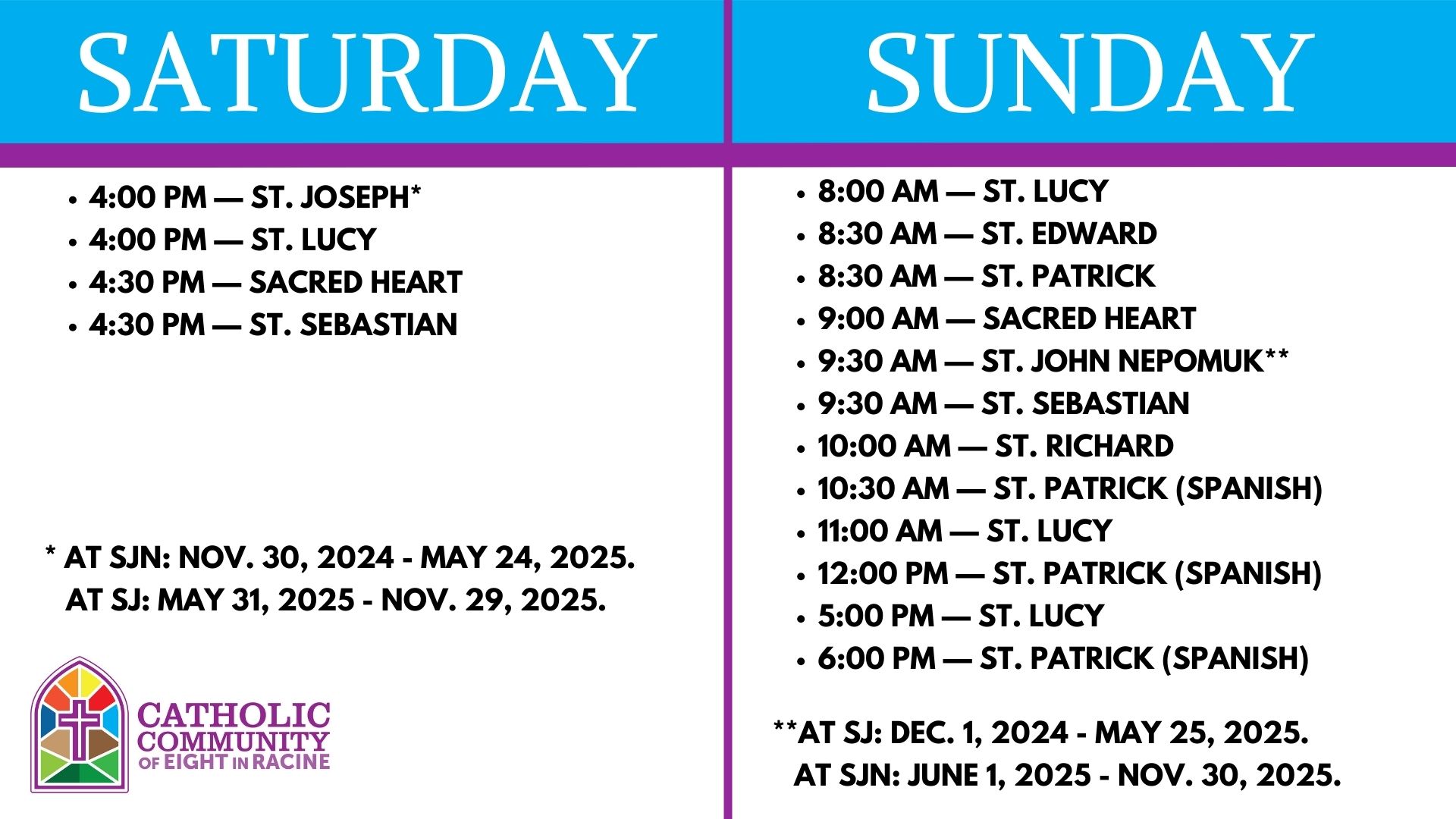 Weekend Mass Schedules WeeMass Schedules